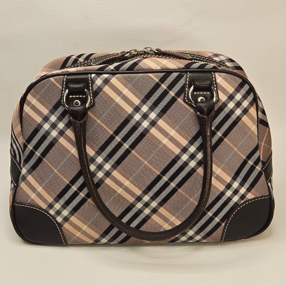Authentic Burberry Nova Check Plaid Blue Label Handbag - Picture 5 of 15